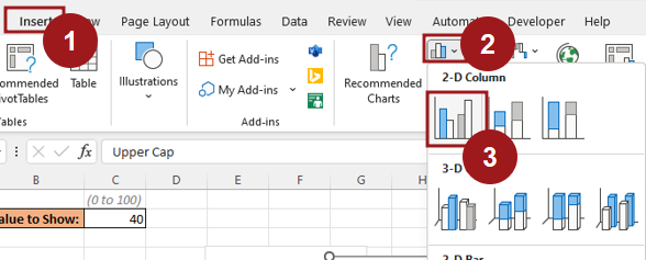 How to make 3-D Battery chart in Excel